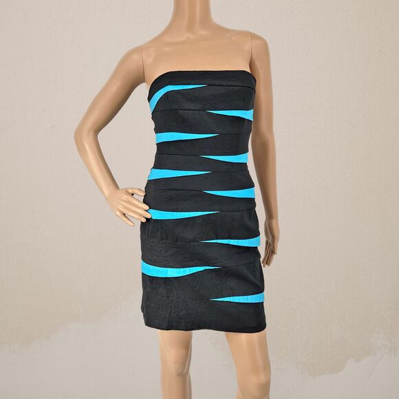 Vintage 90s y2k Jessica McClintock Mini Dress Formal Strapless Trashy 6 Petite - Picture 1 of 14